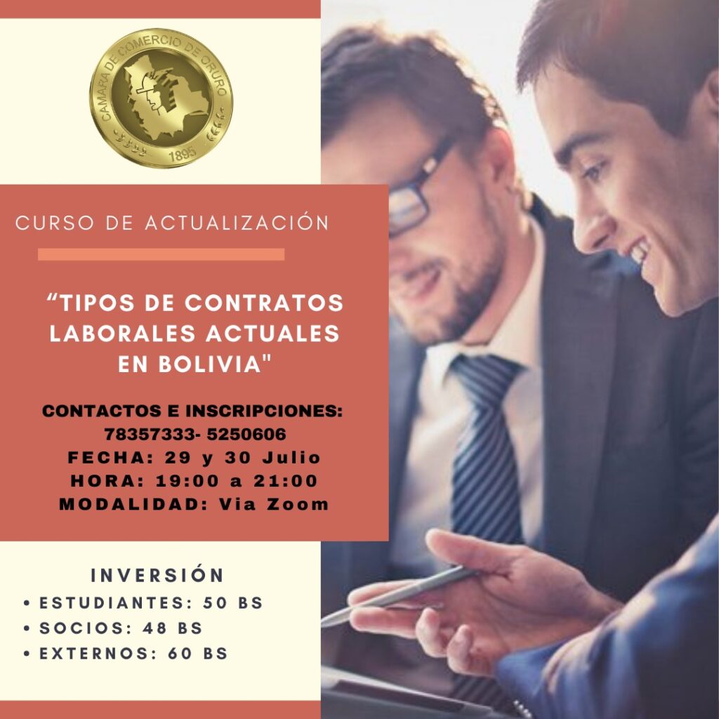 CURSO DE ACTUALIZACIÓN: “TIPOS DE CONTRATOS LABORALES ACTUALES EN BOLIVIA”