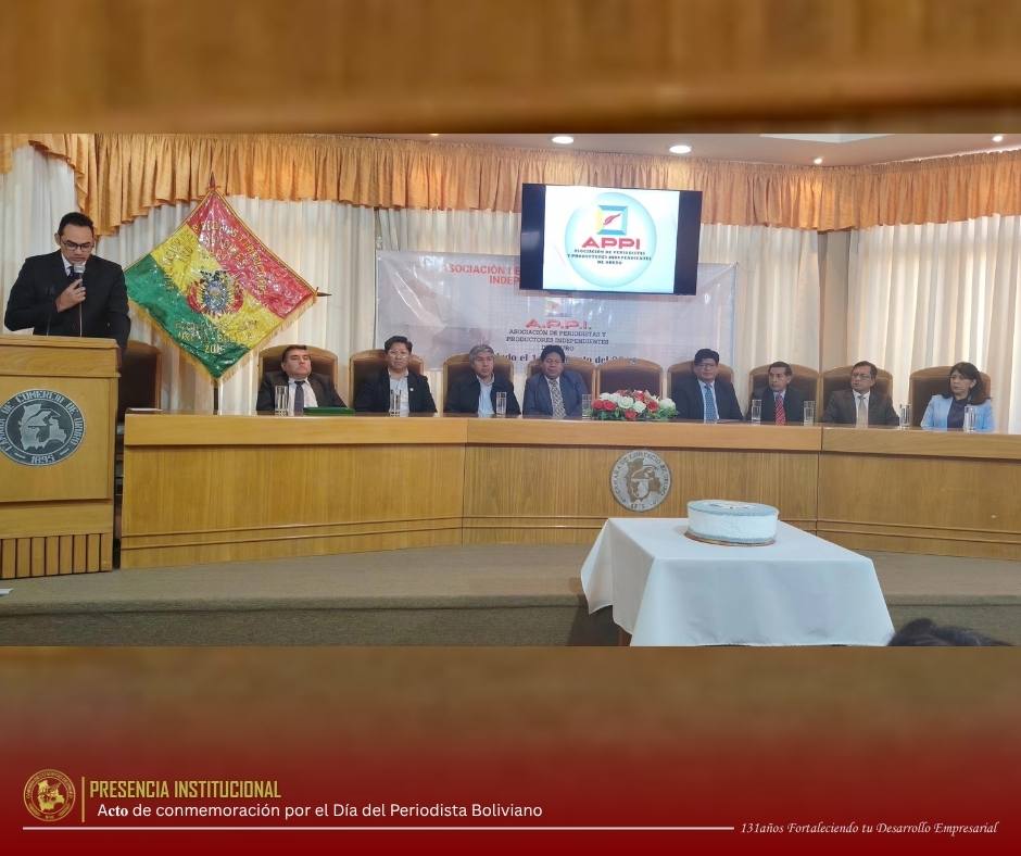Acto de conmemoración por el Día del Periodista Boliviano