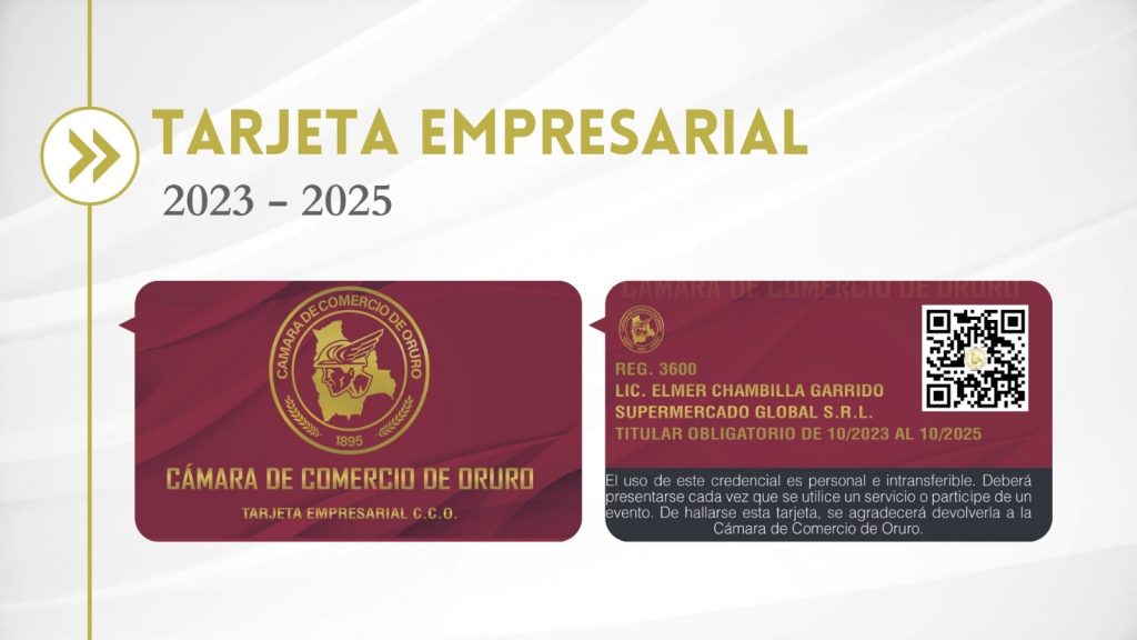 Tarjeta Empresarial CCO — anverso y reverso